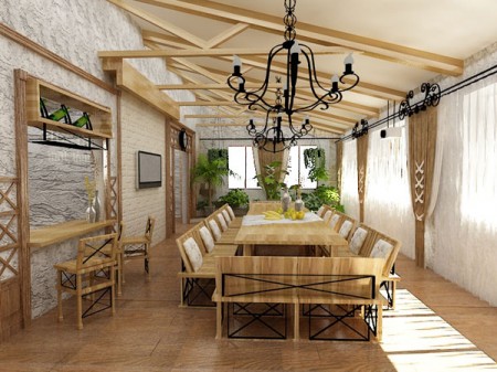 Дизайн-проект интерьера деревянного дома в Троицких полянах