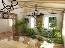 Дизайн-проект интерьера деревянного дома в Троицких полянах: