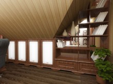 Дизайн-проект интерьера деревянного дома: кабинет