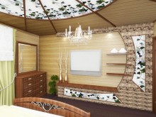 Дизайн-проект интерьера деревянного дома: спальня