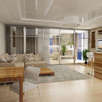 Дизайн-проект интерьера квартиры-студии для Сатурн-Р, 80м2